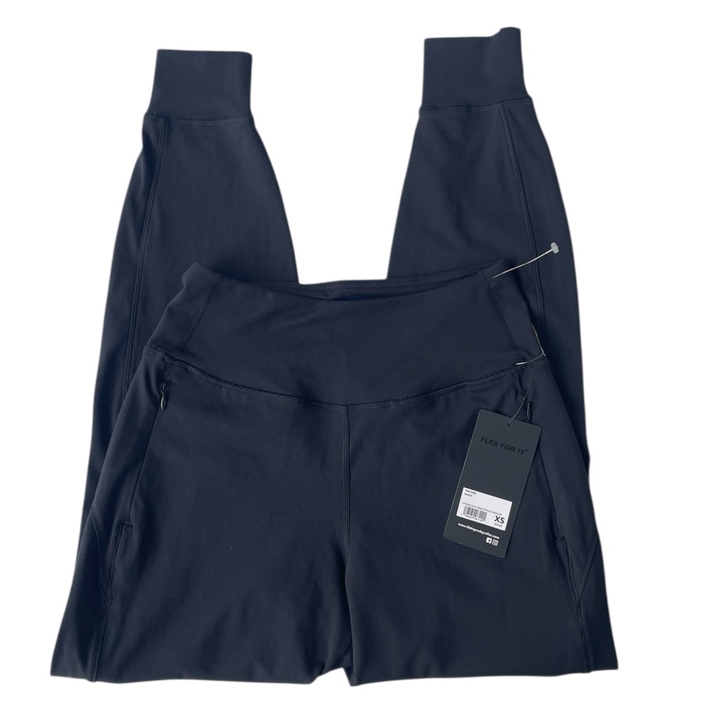 90 Degree By Reflex Black Interlock Greenwich Jogger Pockets Ladies Size XS NWT